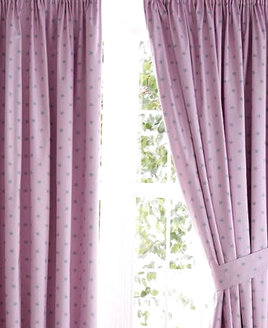 Pale Pink, Small Grey Star Blackout Curtains 72s