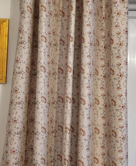Catherine Lansfield Neutral Floral Easy Care Eyelet Curtains 72s