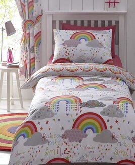 Clouds and Rainbows Girls King Size Bedding