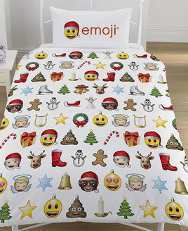 Christmas Emoji, Kids Single Duvet Cover