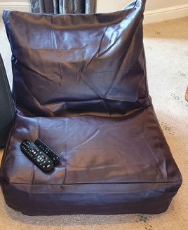 Gaming Chair Large, Aubergine, Faux Leather Lounger Bean Chair