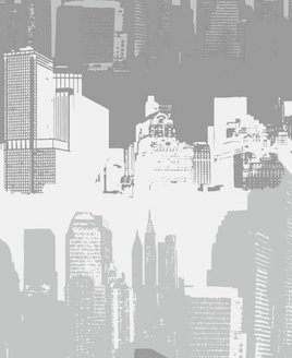 Catherine Lansfield Grey and White, City Scape, Teens Wallpaper
