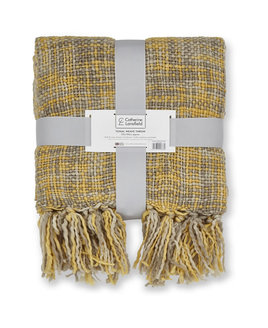 Grey and Yellow Throw / Blanket