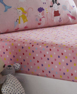 Love Hearts Single Fitted Sheet