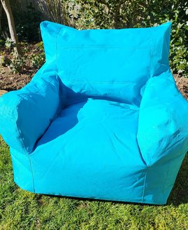 Large blue waterproof bean chair