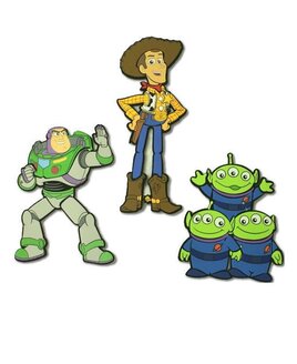 3, Toy Story Foam Wall Stickers. Woody,  Buzz and the 3, Green Aliens
