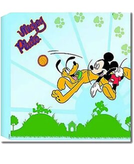 30 x 30 cm Mickey Mouse and Pluto Wall Canvas On a Sunny Day Background