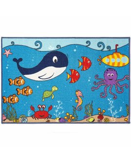 Sealife Rug, Kids Colourful Ocean Themed Rug 80  x 120 cm