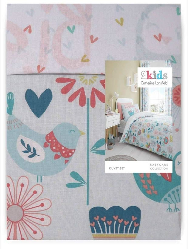 Beautiful birds pink curtains size 66x72 inch 