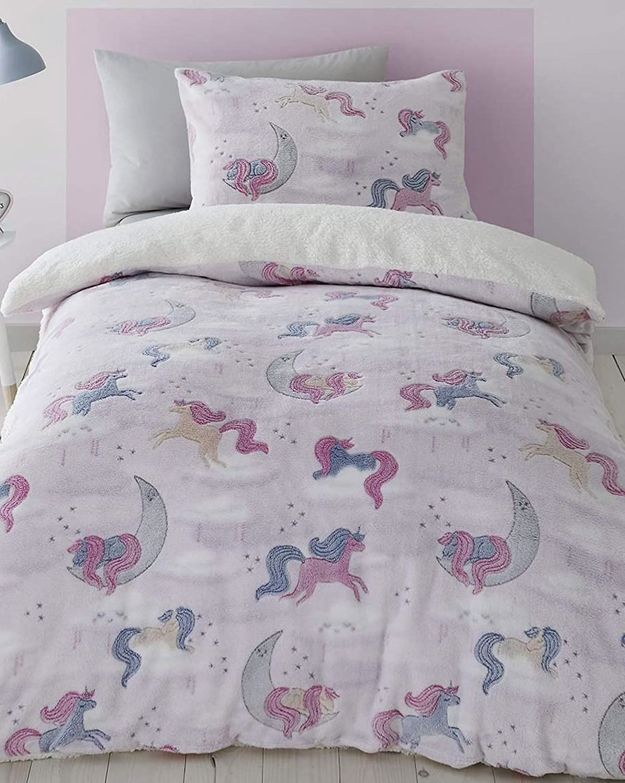Catherine Lansfield Children's Girls Folk Unicorn Duvet Cover Bedroom Range 