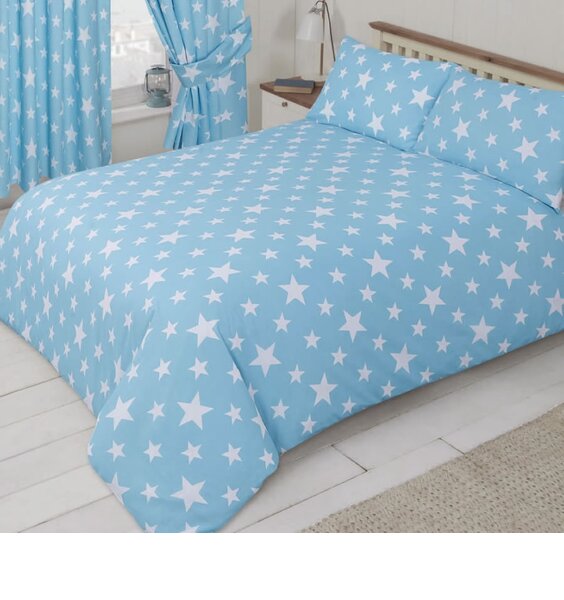 light blue star duvet cover