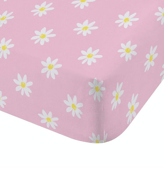 Catherine Lansfield Ditsy Daisy Single Fitted Sheet, Pink