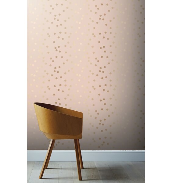 Pink Blush and Rose Gold Dotty Wallpaper
