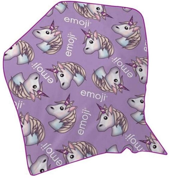 Emoji Unicorn Fleece Blanket