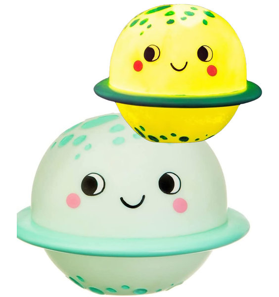 Toddlers Green and Yellow, Planet Shaped Night Light