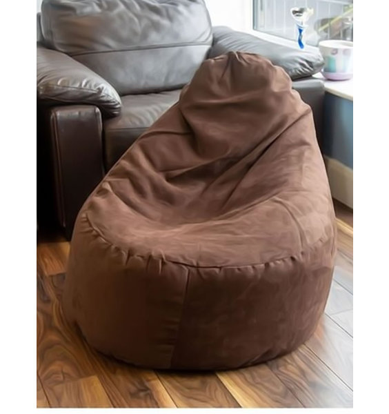 Faux Suede Slouch Gaming Chair - Brown