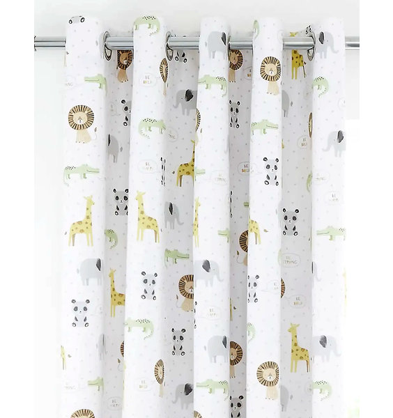 Catherine Lansfield Roarsome Animals, Kids Blackout Curtains Set 72s