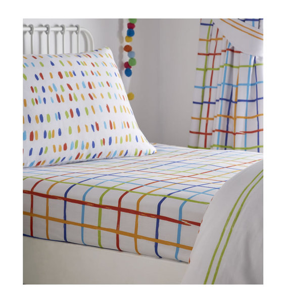 Doodle, Colourful, Stripey Toddler Fitted Sheet