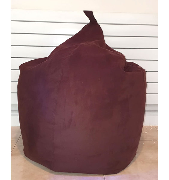 Large Faux Suede, Dark Brown Bean Bag - Adult size.