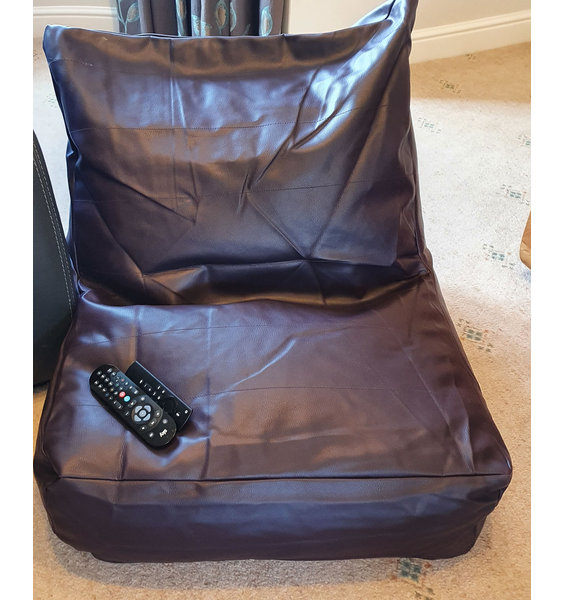 Gaming Chair Large, Aubergine, Faux Leather Lounger Bean Chair