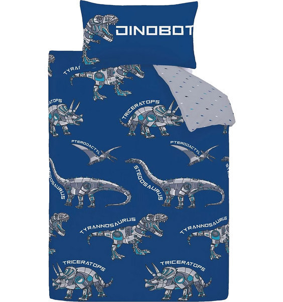 Catherine Lansfield Dinosaur Bedding -  Dinobot Single Duvet Set