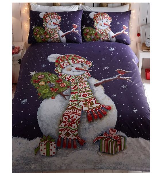 Happy Snowman, Christmas King Size Bedding