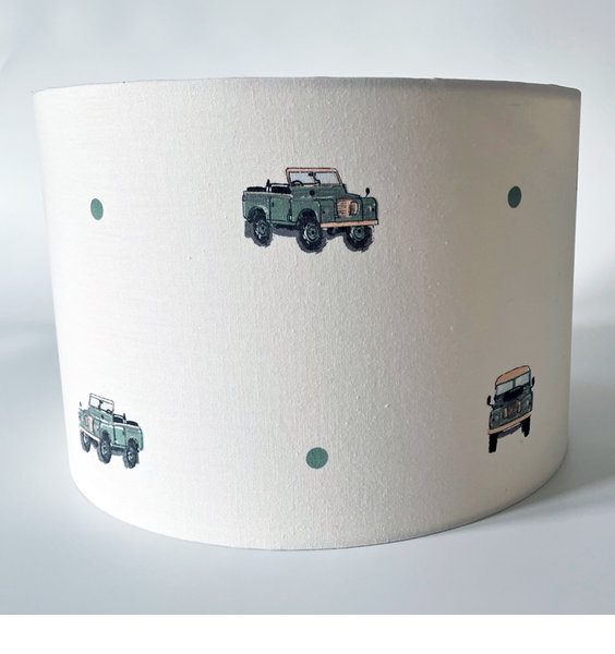 Off Roading, Green Jeep Large Fabric Light Shade