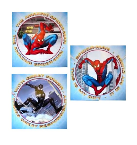 3, Peel and Stick Spiderman Art Squares.