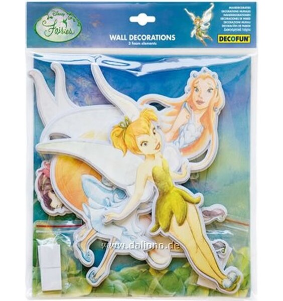 Three Disney Fairies Foam Wall Stickers.