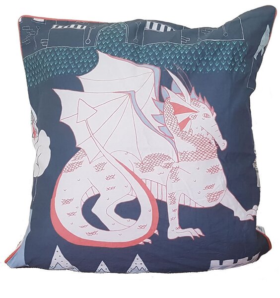 Knights, Dragons and Castle Cushion Cover - 40 x 40 cm