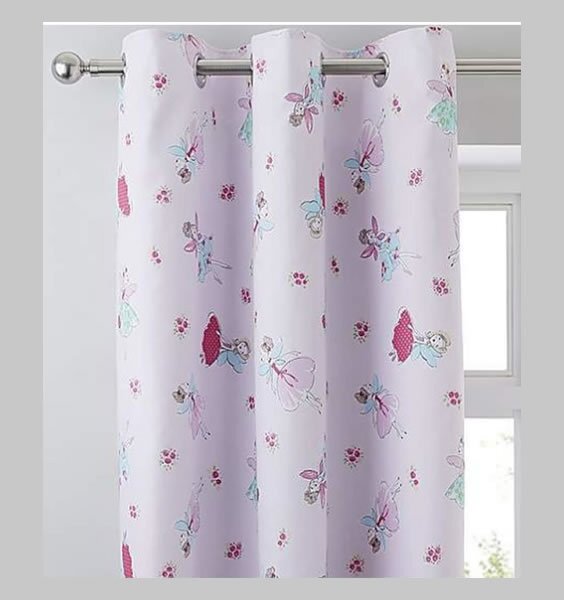 Catherine Lansfield Girls Pink Fairies Eyelet Curtains 66 x 72-Inch