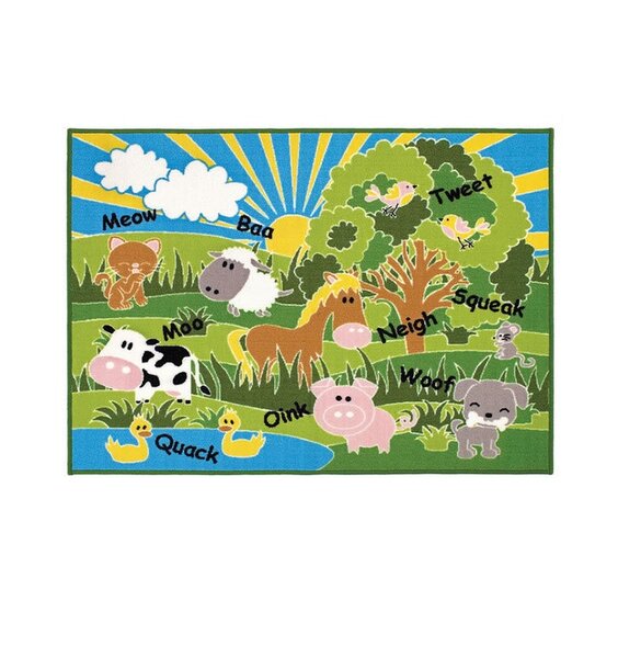 Farm Animals Rug 100 x 130 cm 