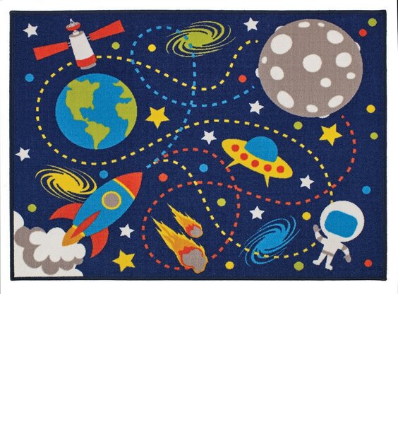 Moon Mission. Outer Space Kids Rug 100 x 130 cm
