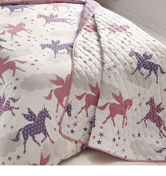 Unicorns and Stars Quilted Throw