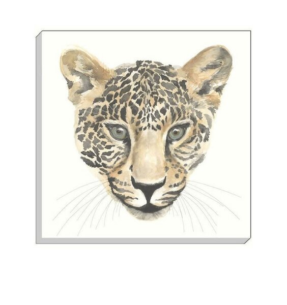 White Leopard Canvas Wall Art. White Background
