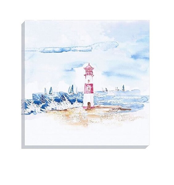 Lighthouse Beach Canvas Art,   40 x 40 cm