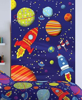 Catherine Lansfield Outer Space Wall Mural - 158 x 232 cm