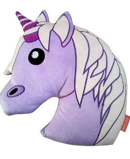 Purple unicorn plush shaped cushion