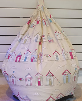 Beach Huts, Seaside Themed, Large, Adult Sized Bean Bag
