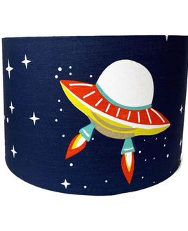 Navy Space Ship, Large Fabric Ceiling Light Shade