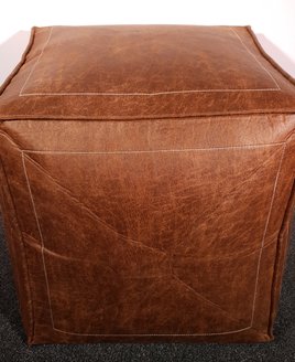 Super Soft Faux Aged Leather bean cube or Footstool