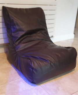 Gaming Chair, Large, Chocolate Brown, Faux Leather Lounger Bean Chair