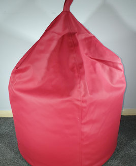 Large, Brick Red, Faux Leather, traditional bean bag with carry handle