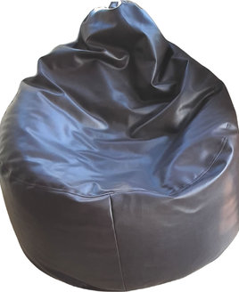 Extra Large, Brown Faux Leather Lounger, Gaming Bean Bag Chair