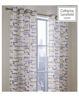 Catherine Lansfield City Scape Curtains 66 x 72 Inch