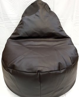 Beige Faux Leather Bean Cube Footstool Beanbag Pouffe 44 x 44 x 44 cms 
