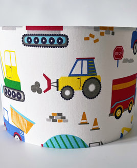 Trucks and Diggers Large Fabric Light Shade