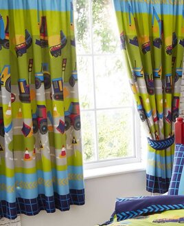 Diggers and Trucks, Toddler Bedroom Curtains 54s