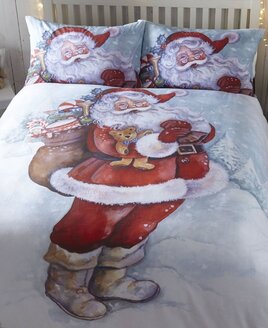 Jolly Santa - Father Christmas Bedding,  Double Duvet Set