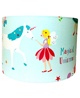 Magical Unicorn Large Fabric Light Shade - Blue